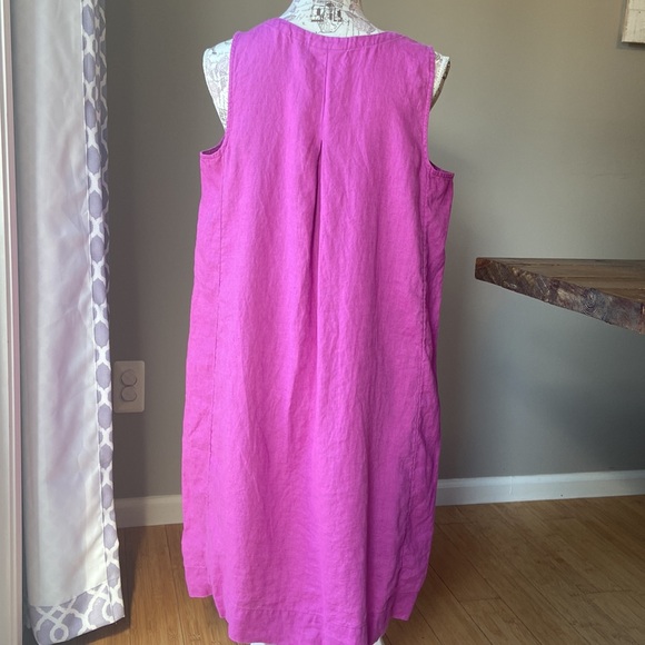 J. Jill Love Linen 100% Linen V Neck Sleeveless Pocket Dress - Picture 6 of 8